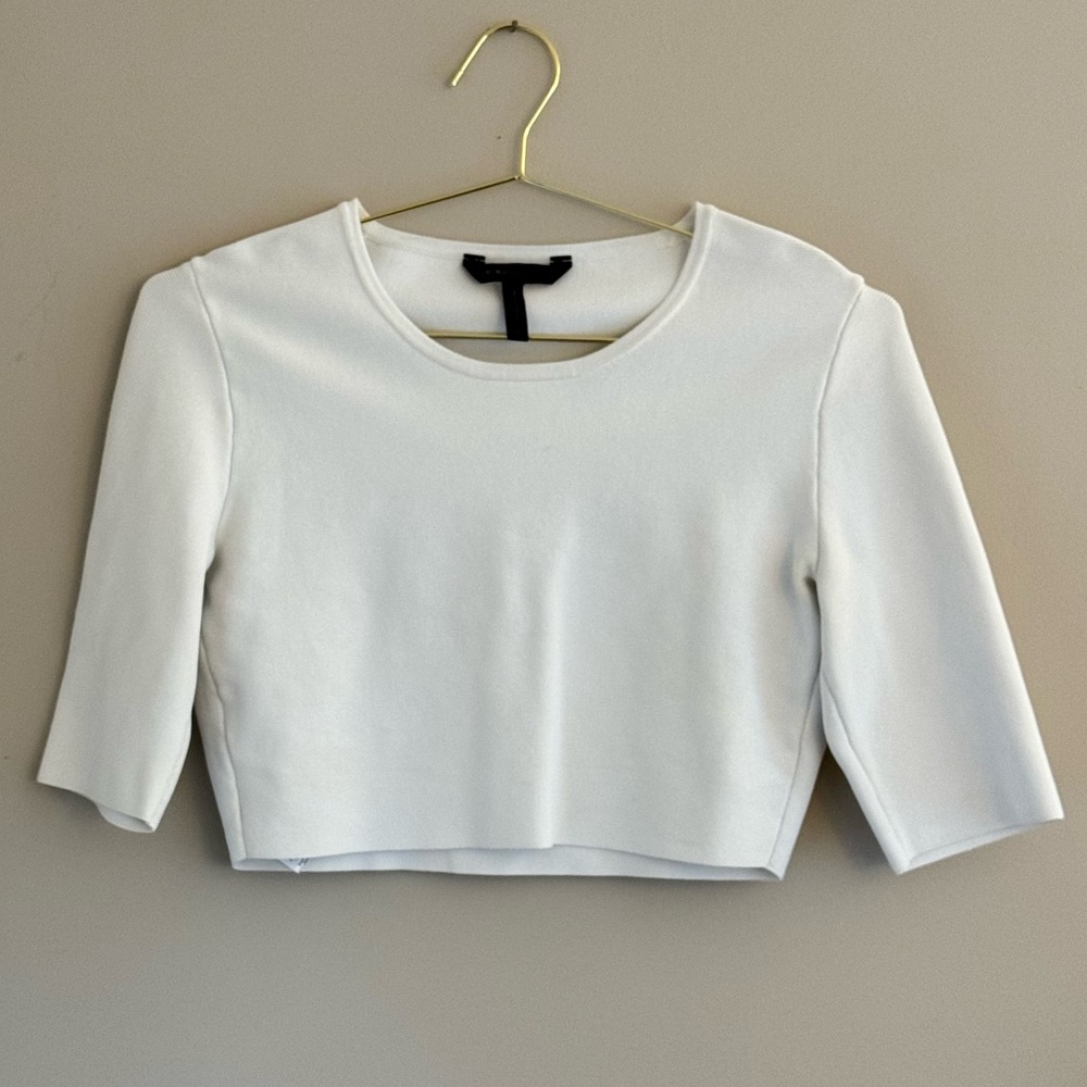 BCBGMaxAzria 🤍 Elenora White Crop Top size M